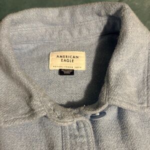 American Eagle Outfitters Blue Button Down Shacket